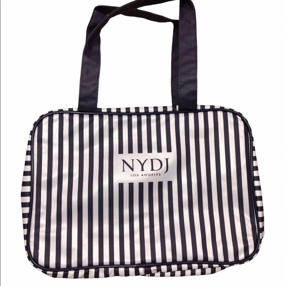 NYDJ Navy striped portable travel bag